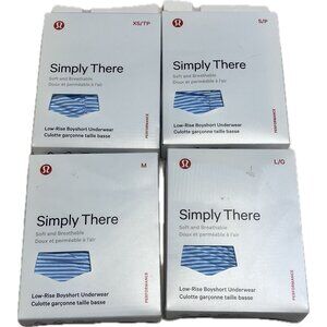 Lululemon Simply There Low-Rise Boyshort Underwear XS S Blue Striped Soft & Brea
